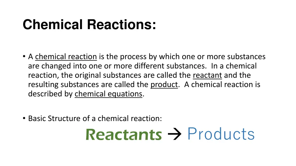 chemical reactions 1