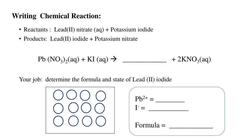 writing chemical reaction