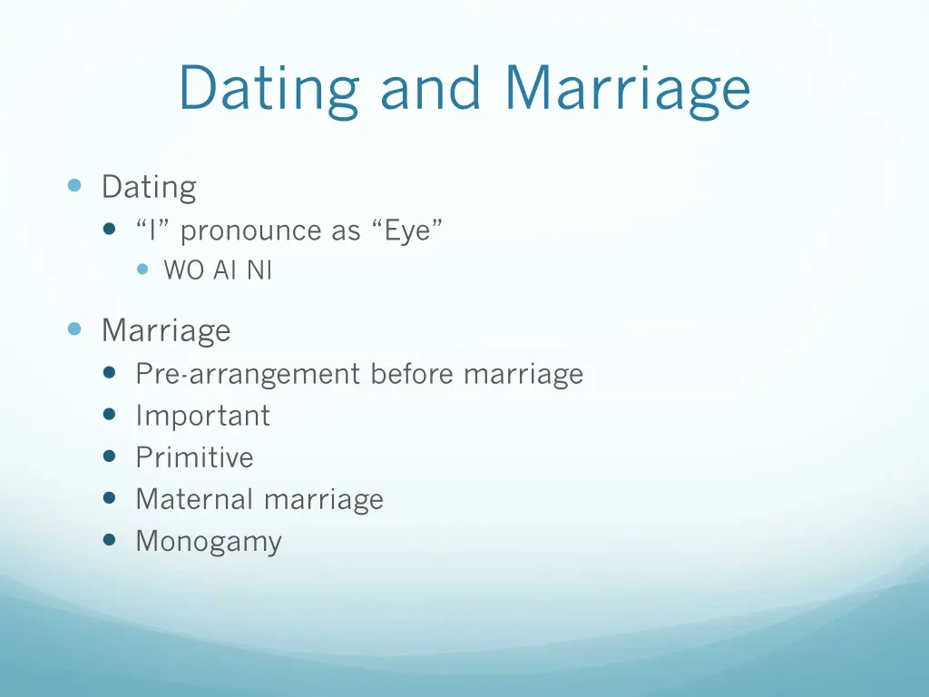 dating and marriage