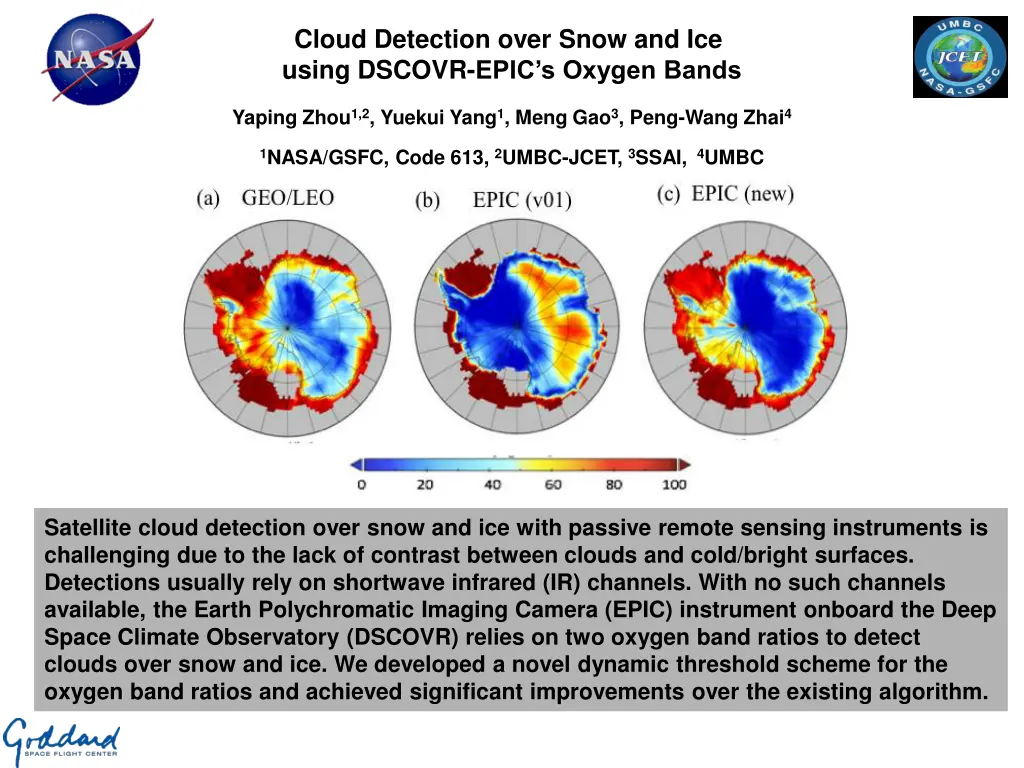 cloud detection over snow and ice using dscovr