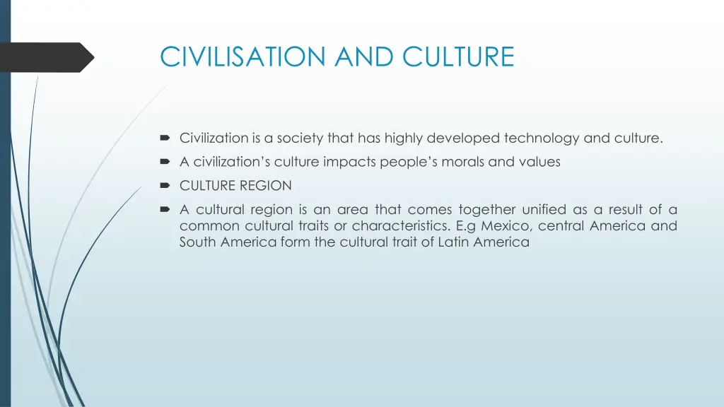 civilisation and culture