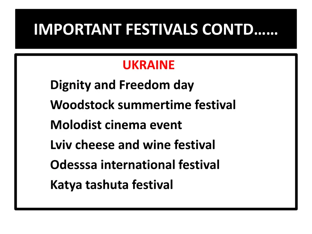 important festivals contd 1