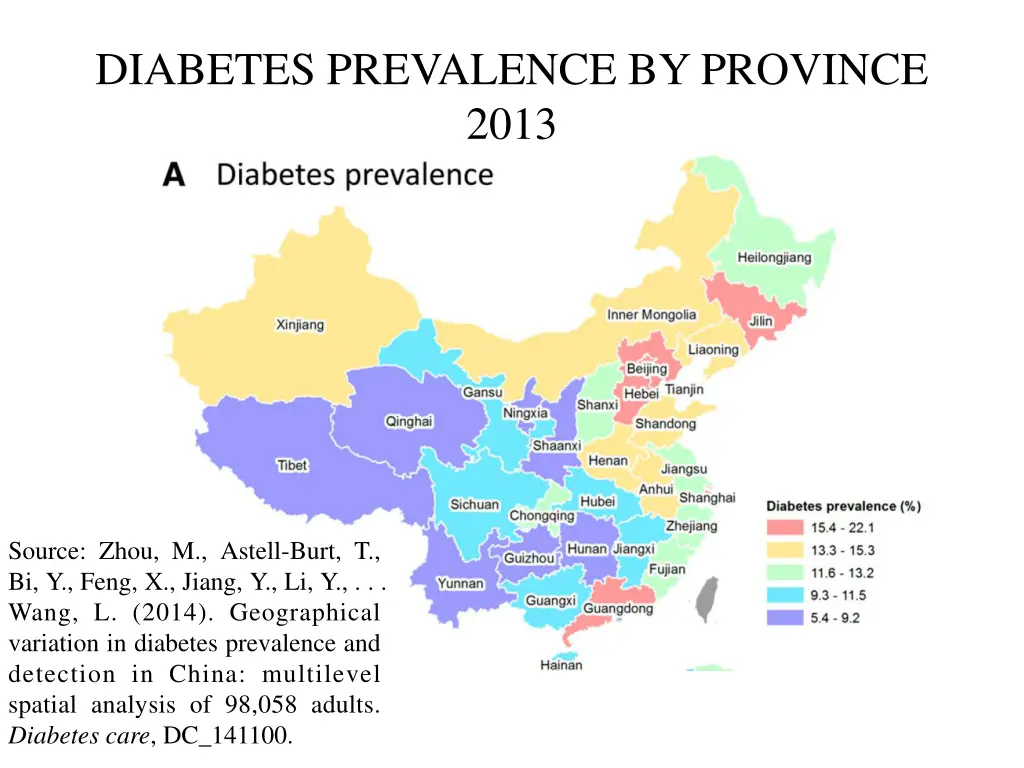 diabetes prevalence by province 2013