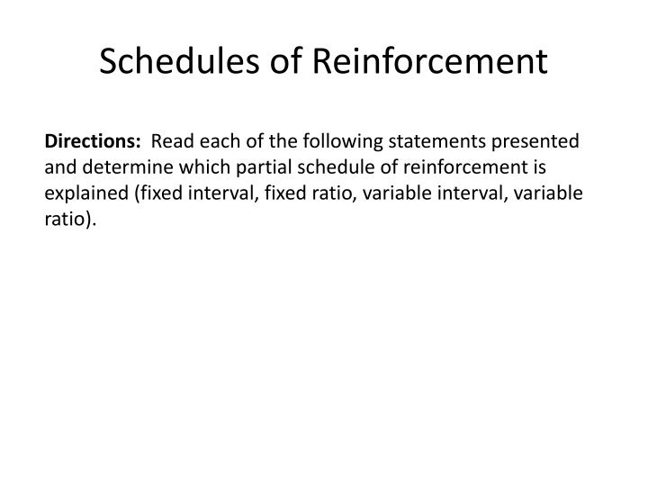 schedules of reinforcement