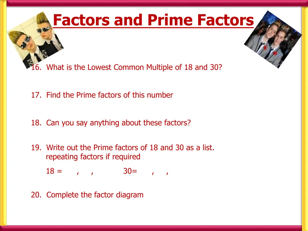 factors and prime factors 2