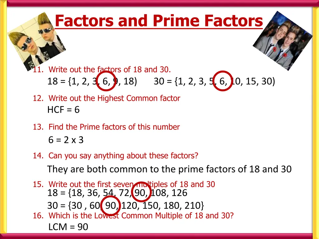 factors and prime factors 5