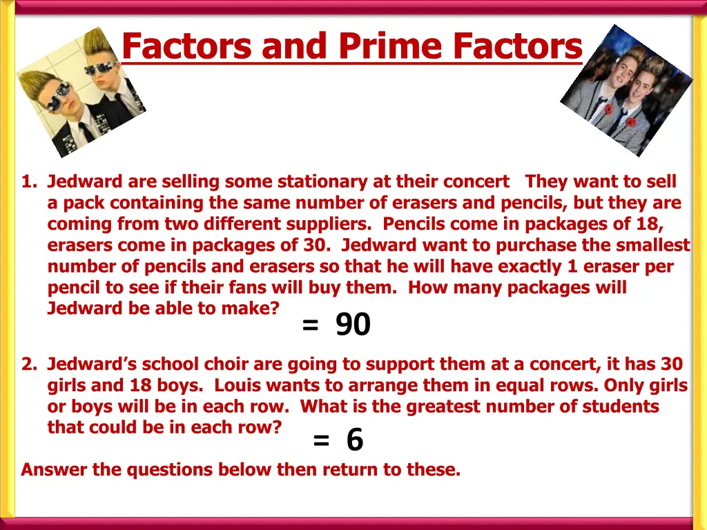 factors and prime factors factors and prime 1