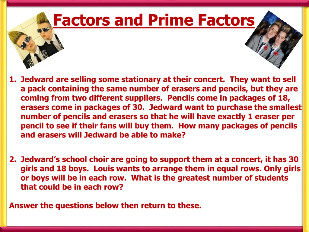 factors and prime factors factors and prime