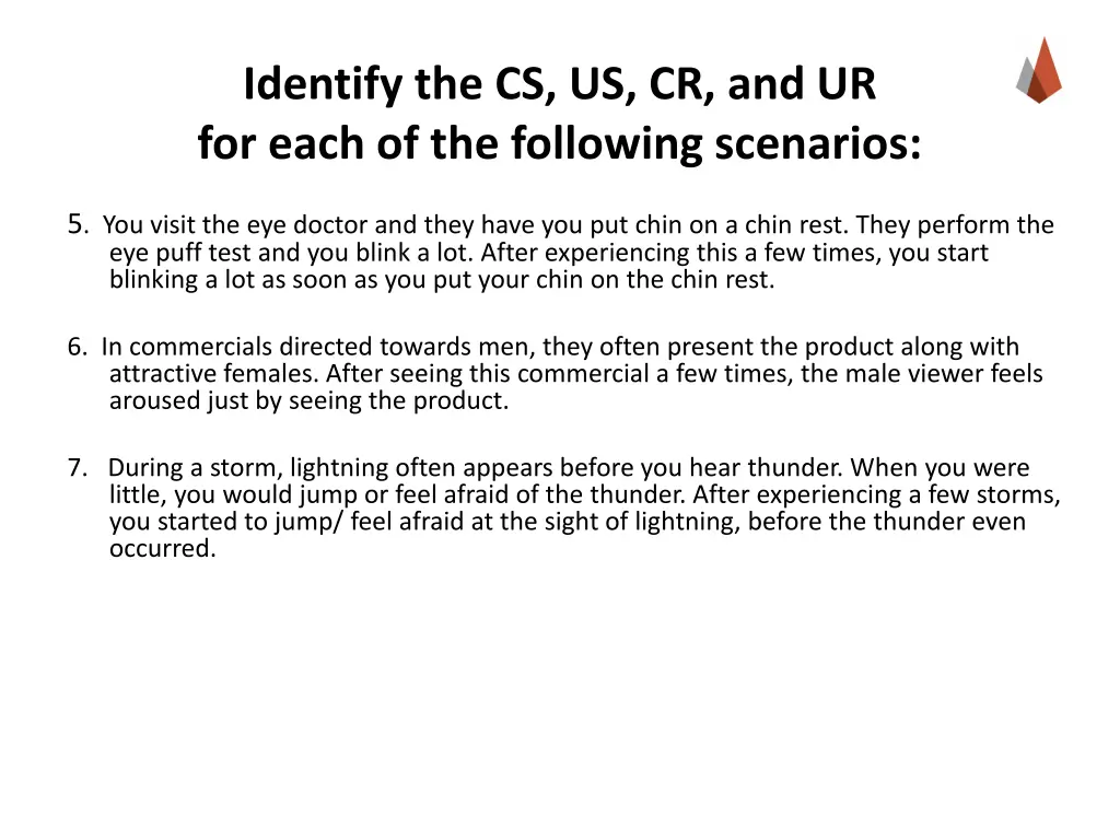 identify the cs us cr and ur for each 1