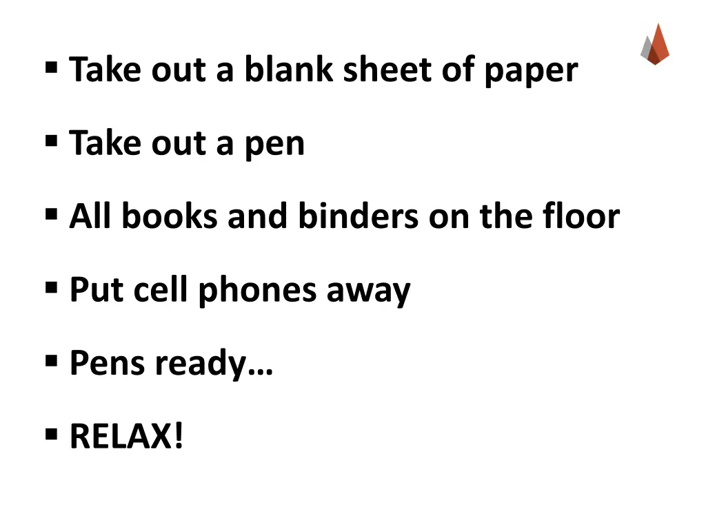 take out a blank sheet of paper