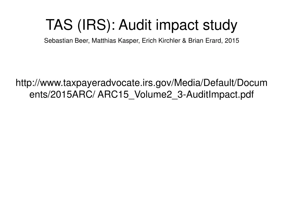 tas irs audit impact study