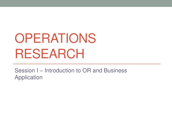 operations research