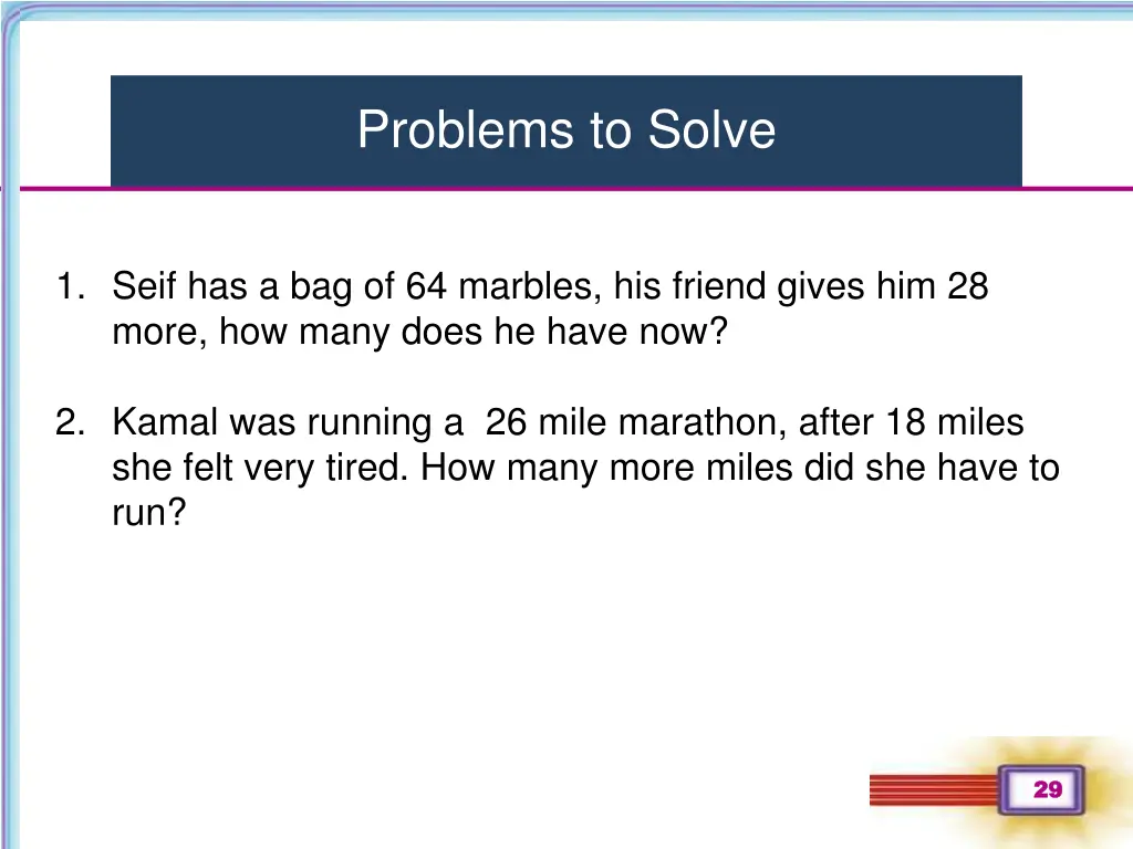 problems to solve