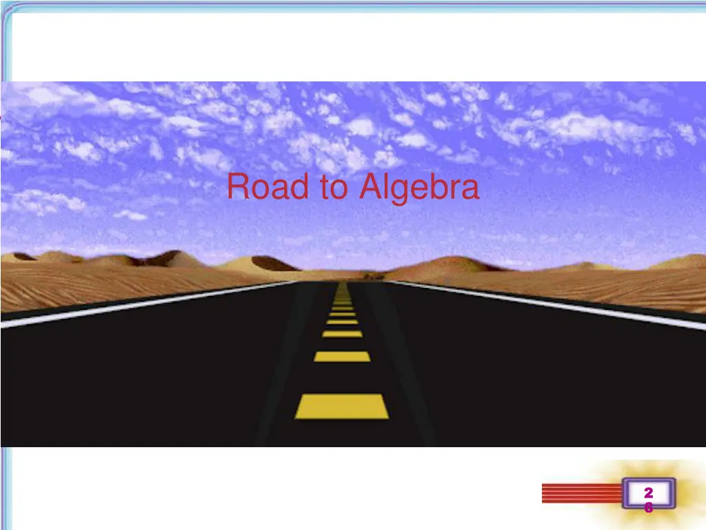 road to algebra