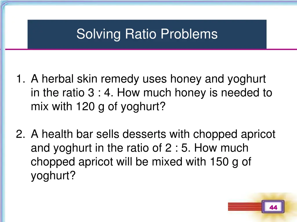 solving ratio problems