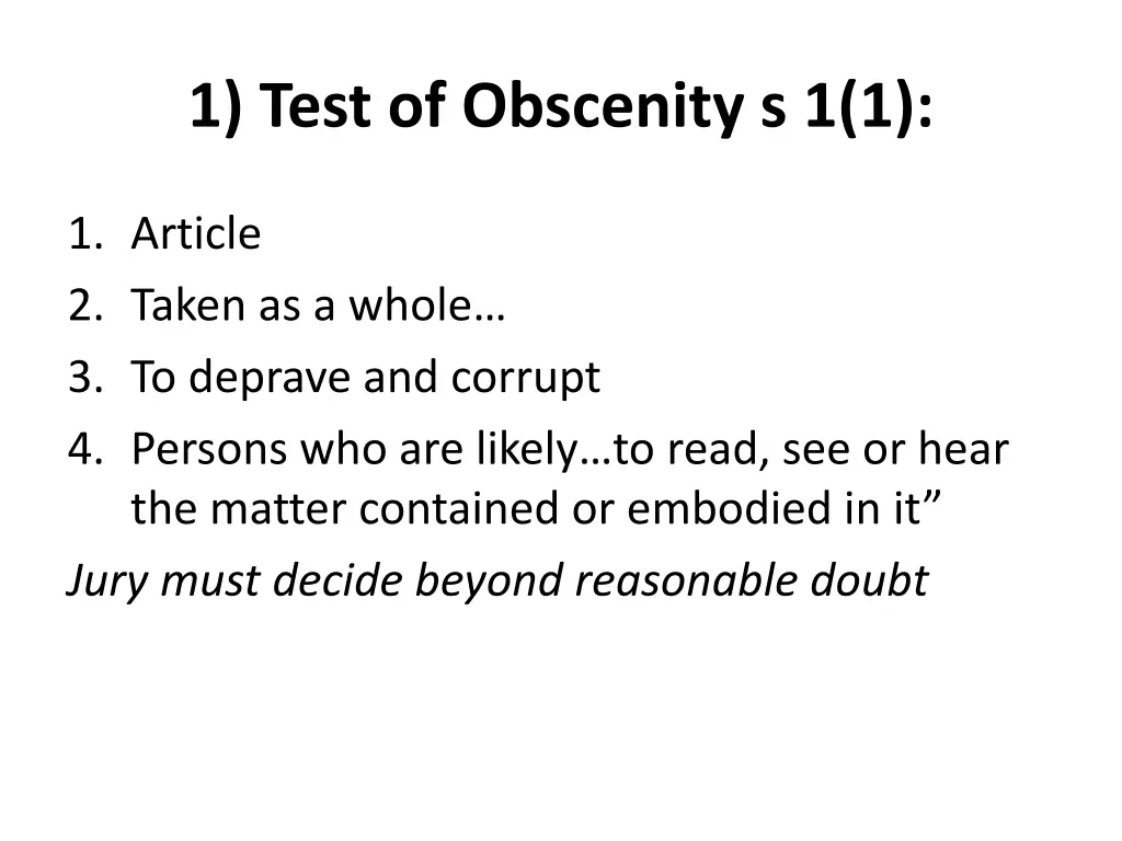 1 test of obscenity s 1 1