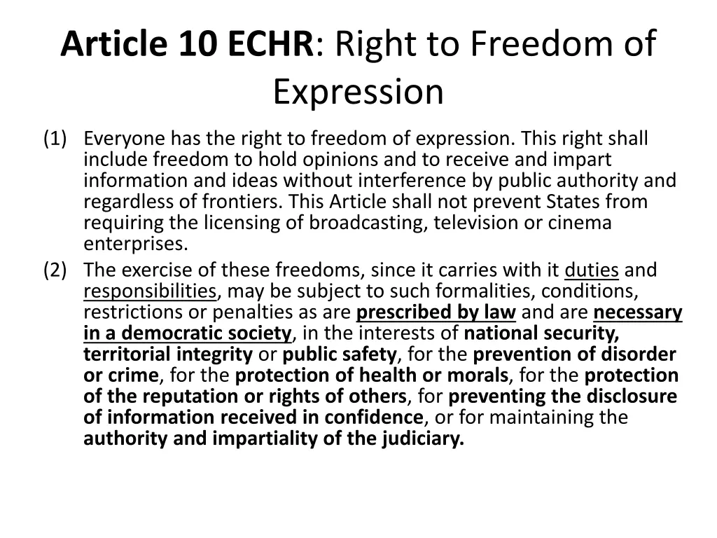 article 10 echr right to freedom of expression