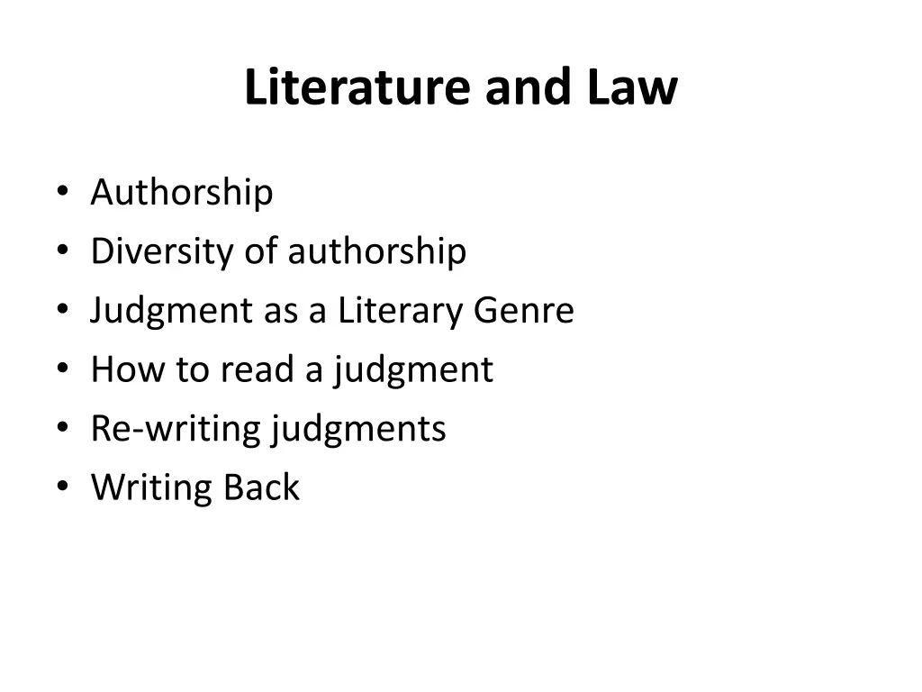 literature and law