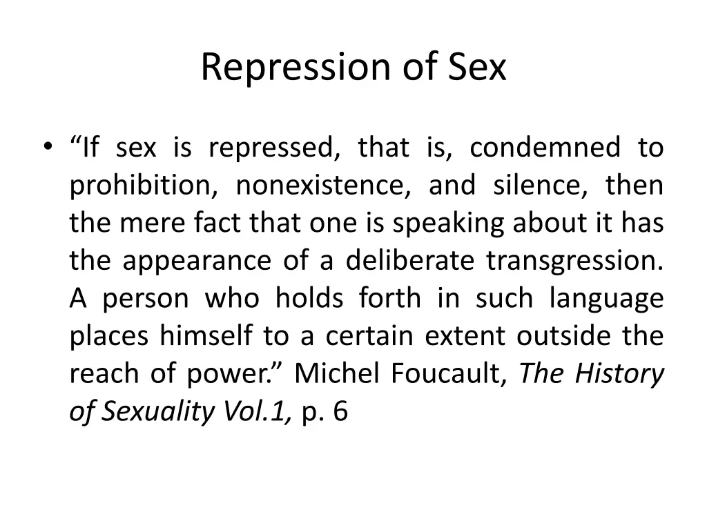 repression of sex