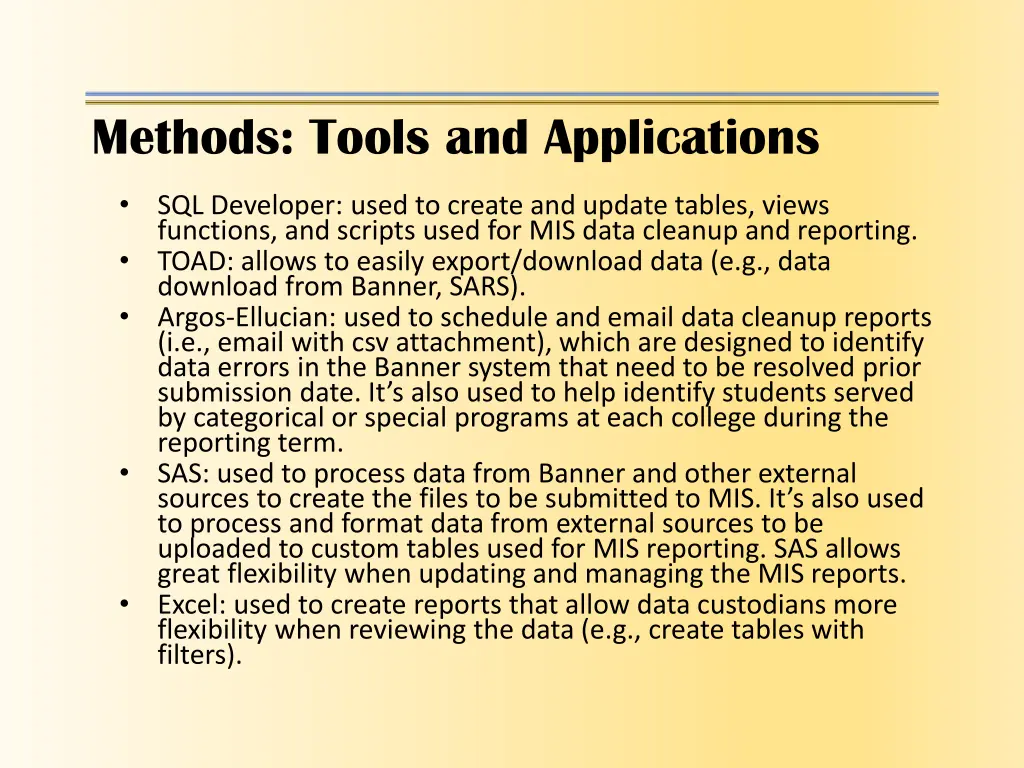 methods tools and applications