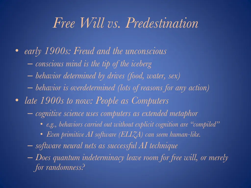 free will vs predestination 1