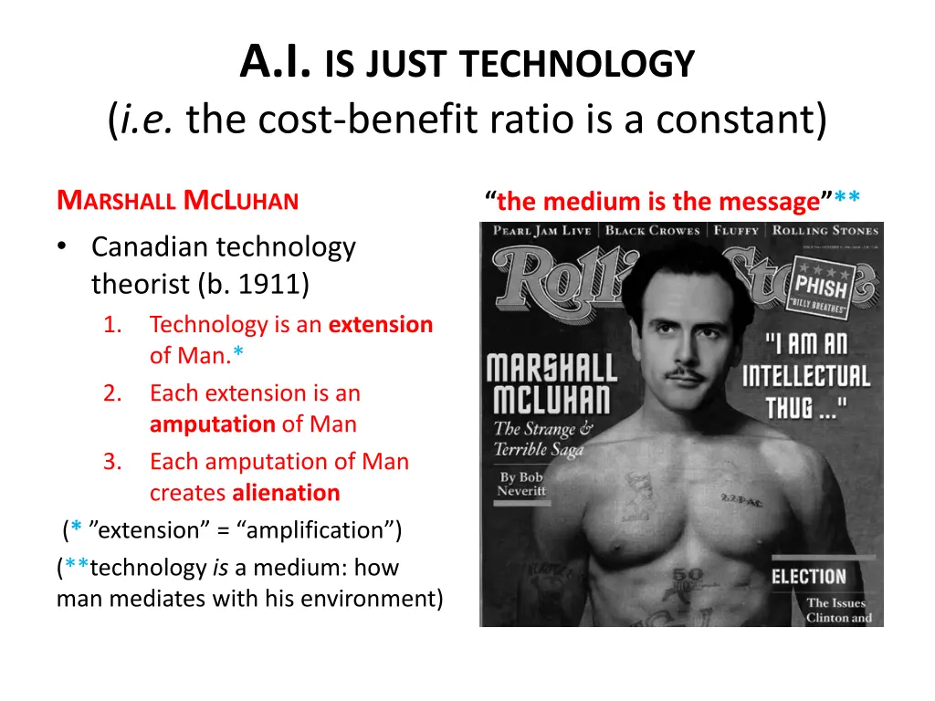 a i is just technology i e the cost benefit ratio