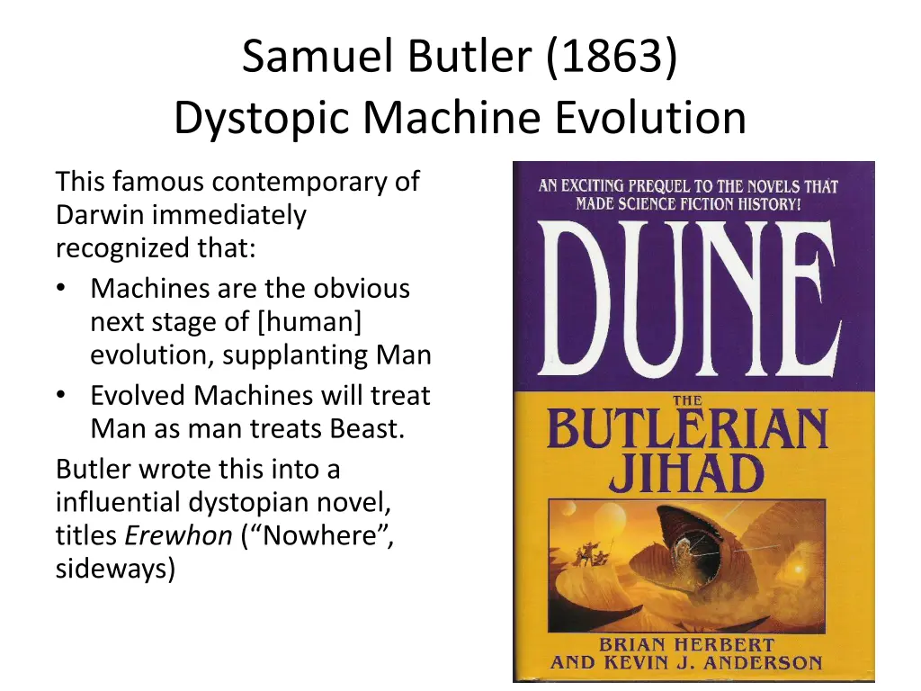 samuel butler 1863 dystopic machine evolution