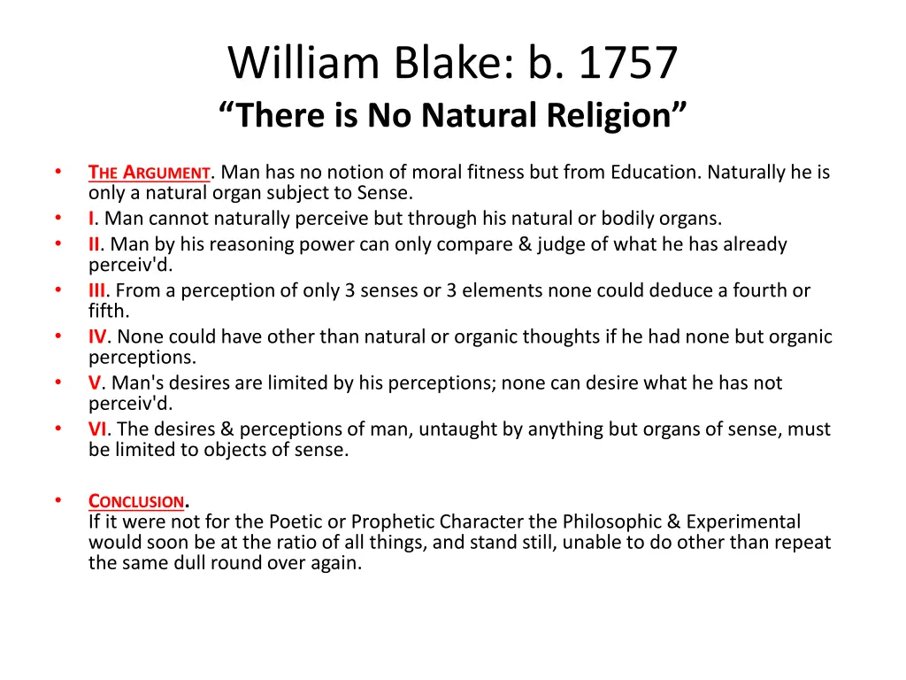 william blake b 1757 there is no natural religion