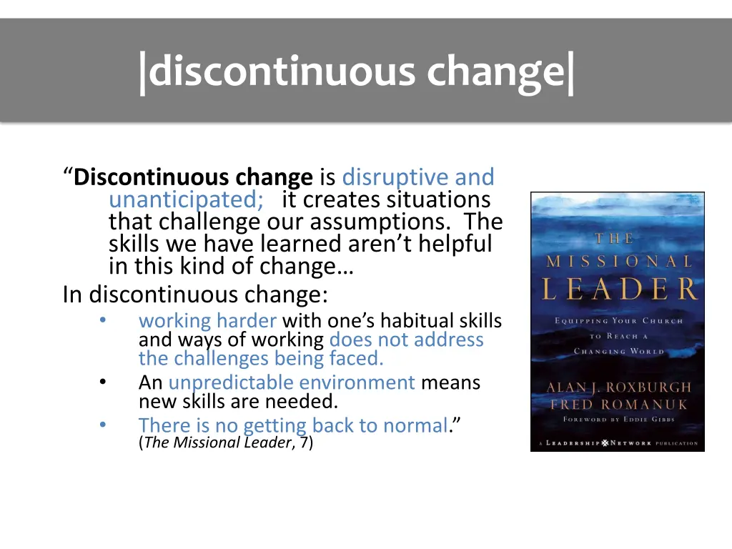 discontinuous change