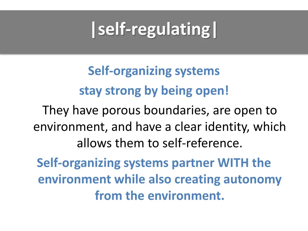 self regulating 1