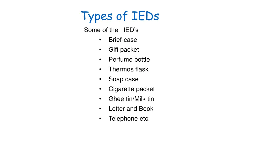 types of ieds