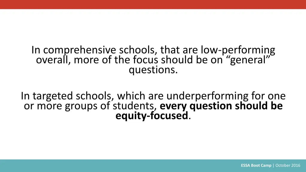 in comprehensive schools that are low performing