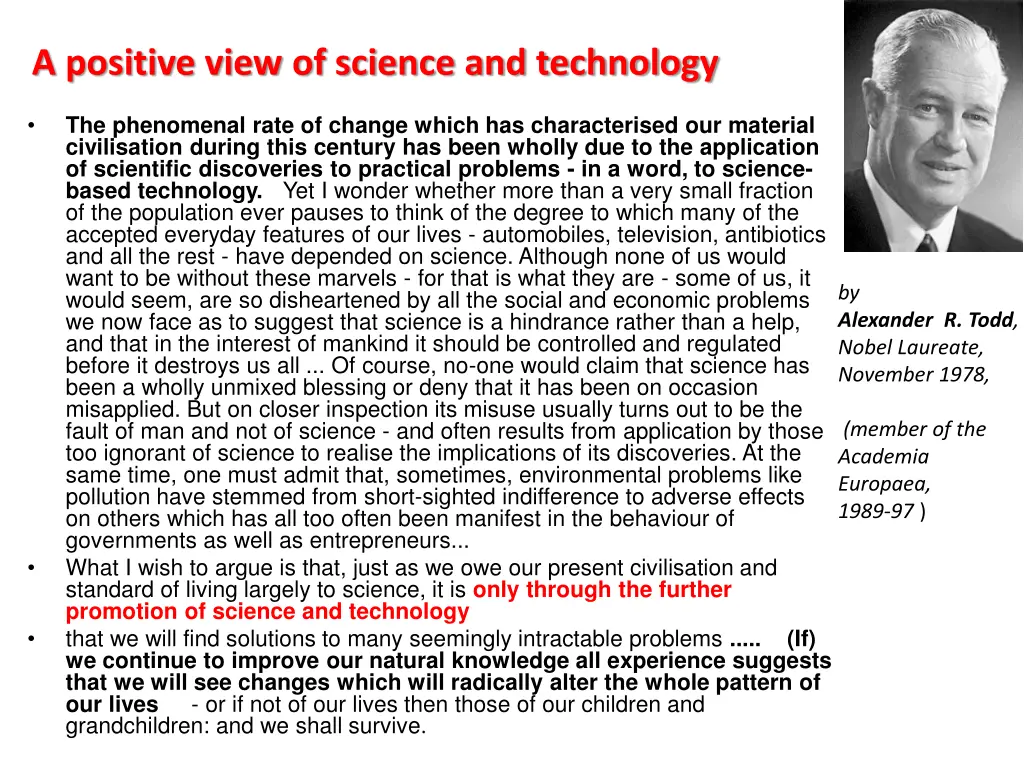 a positive view of science and technology