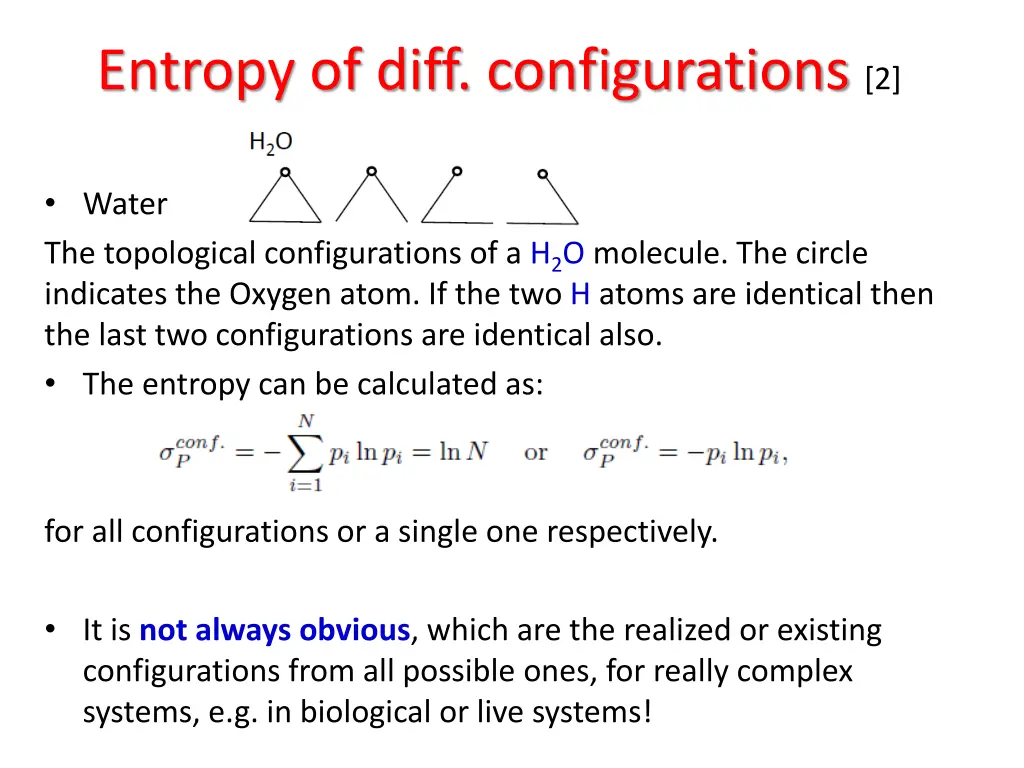 entropy of diff configurations 2