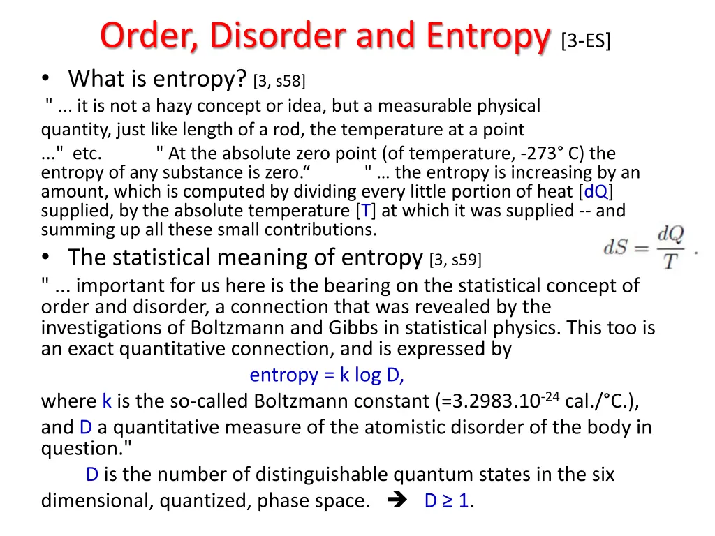 order disorder and entropy 3 es what is entropy