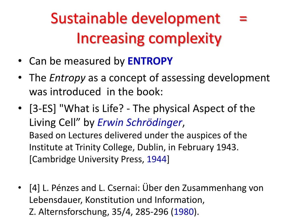 sustainable development increasing complexity