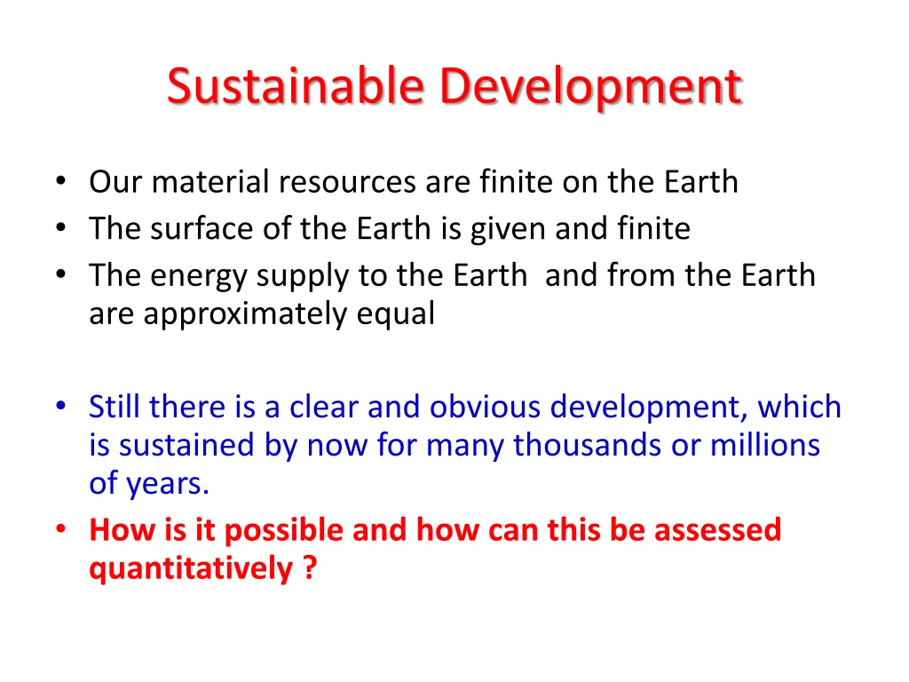 sustainable development