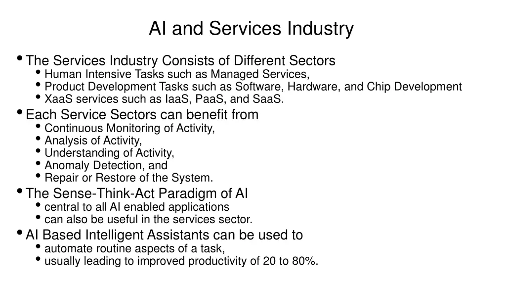 ai and services industry