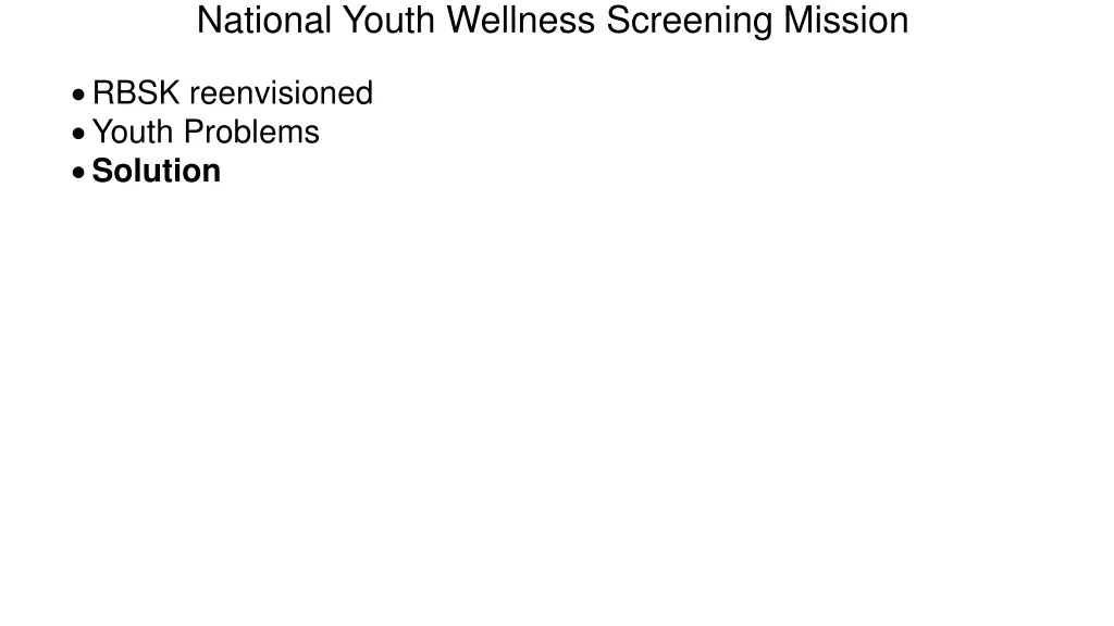 national youth wellness screening mission