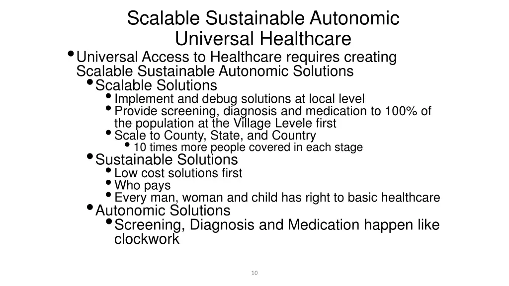 scalable sustainable autonomic universal