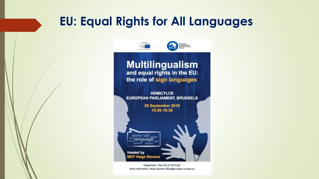 eu equal rights for all languages