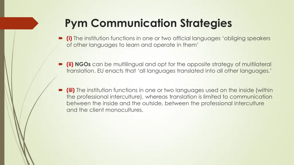 pym communication strategies