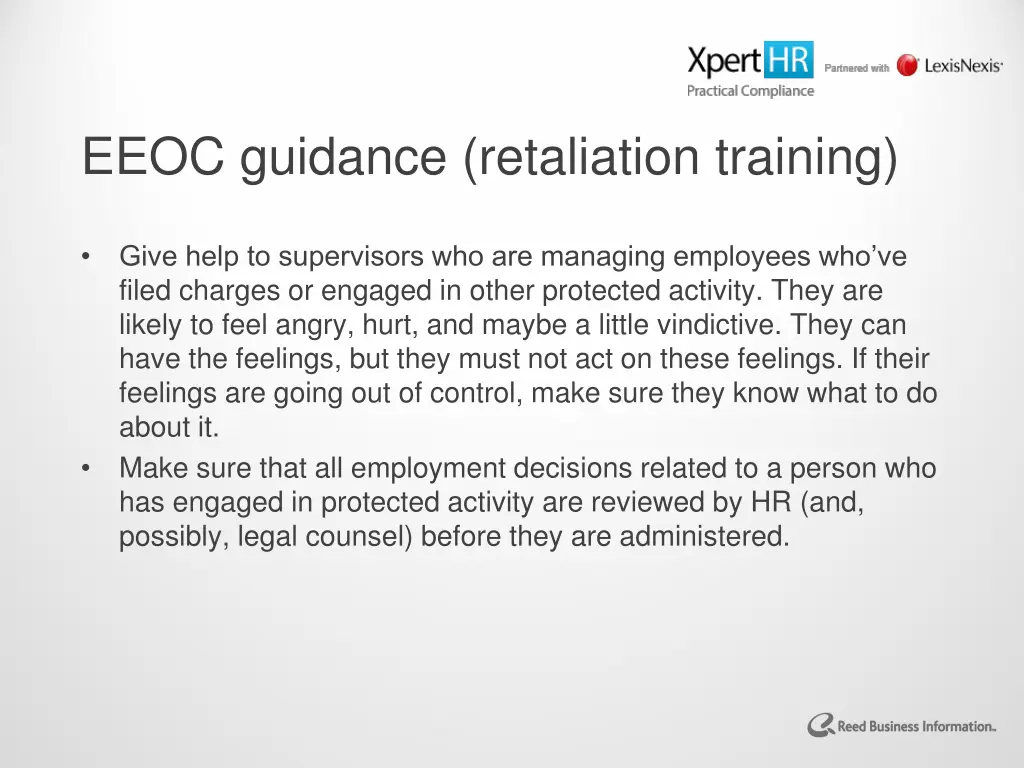 eeoc guidance retaliation training