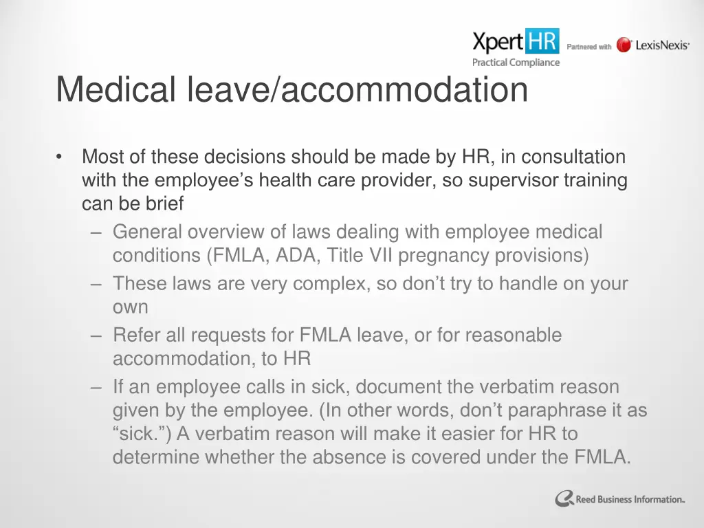 medical leave accommodation