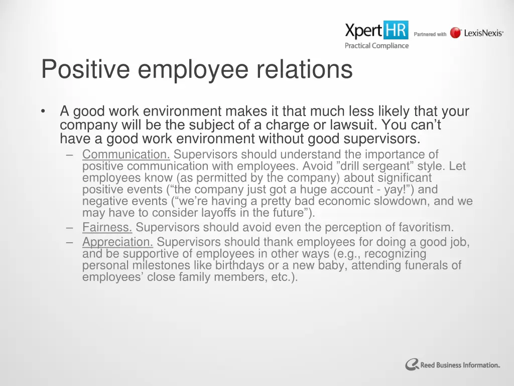 positive employee relations