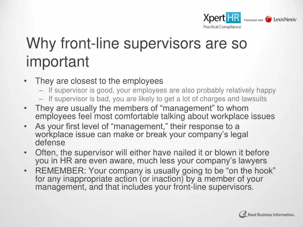 why front line supervisors are so important