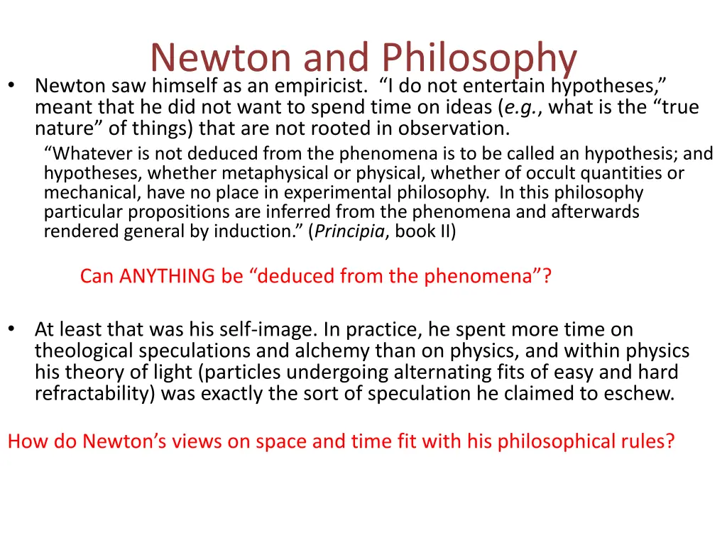 newton and philosophy newton saw himself