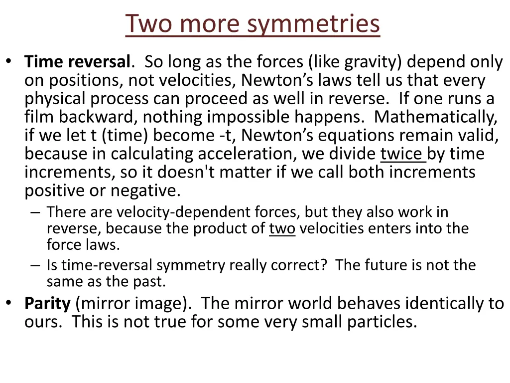 two more symmetries