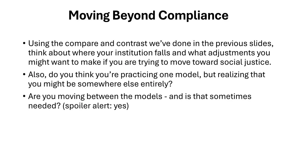 moving beyond compliance