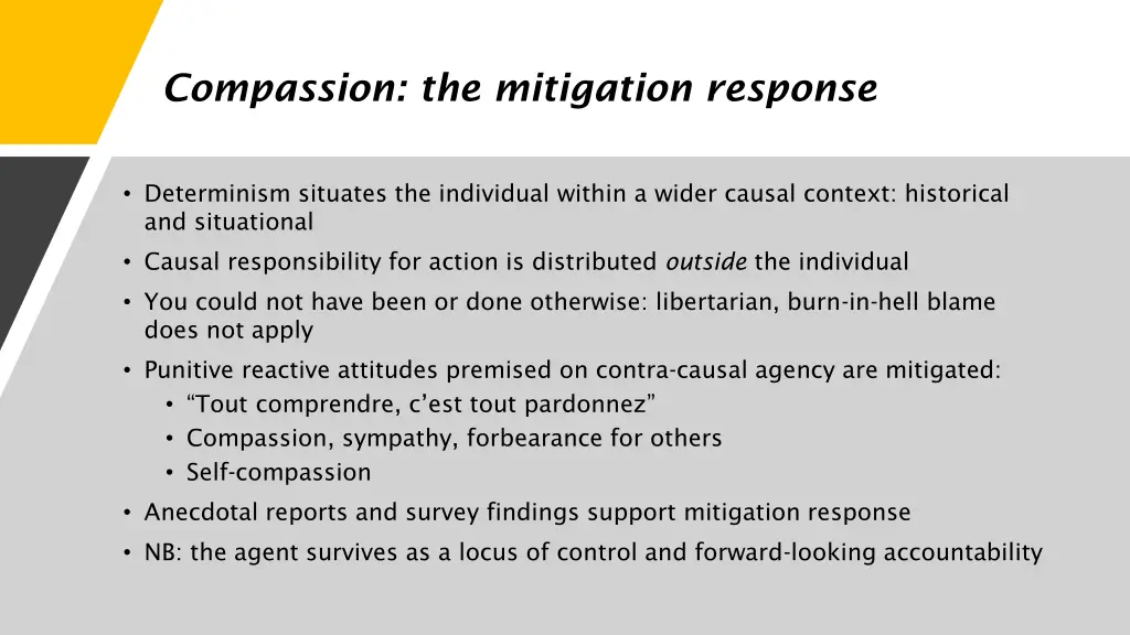 compassion the mitigation response